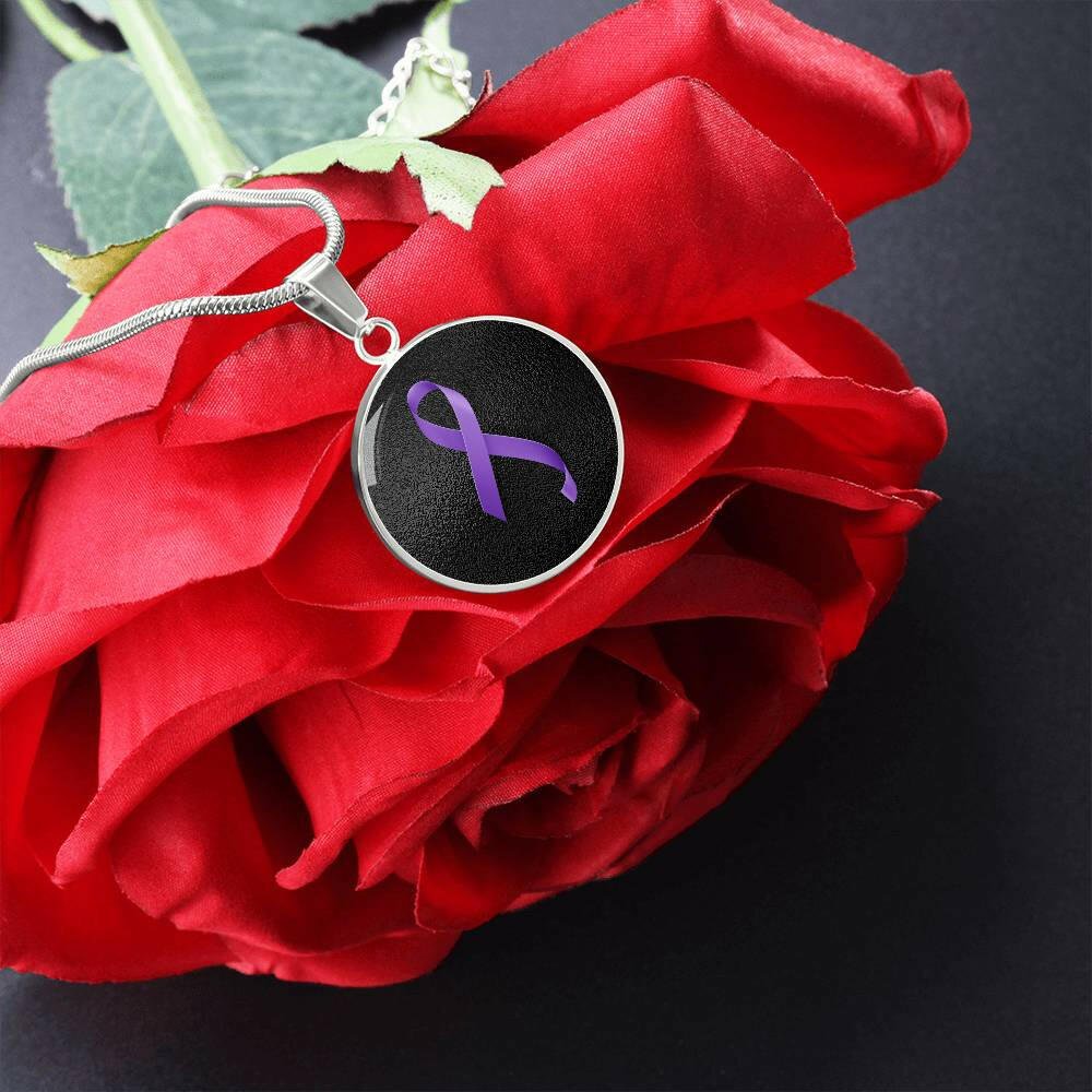 Quiet Strength — Epilepsy Awareness Ribbon Necklace