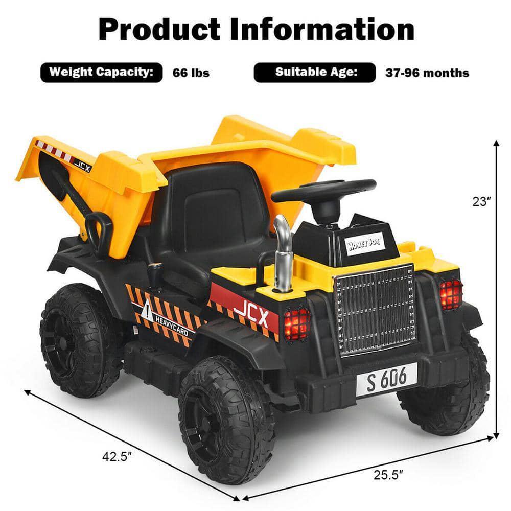 RC Construction Tractor with Electric 12-Volt Battery for Kids Ride-On Fun