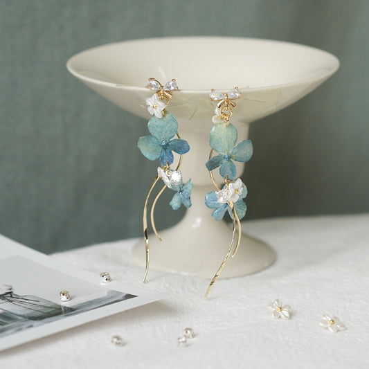 "Raindrop Waltz" Hydrangea Earrings