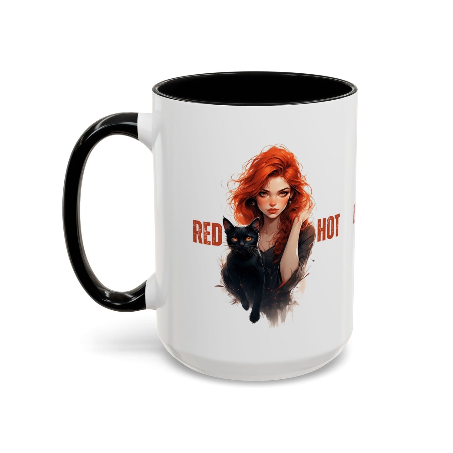Artistic Cat Red Hot Coffee Mug with Unique Design