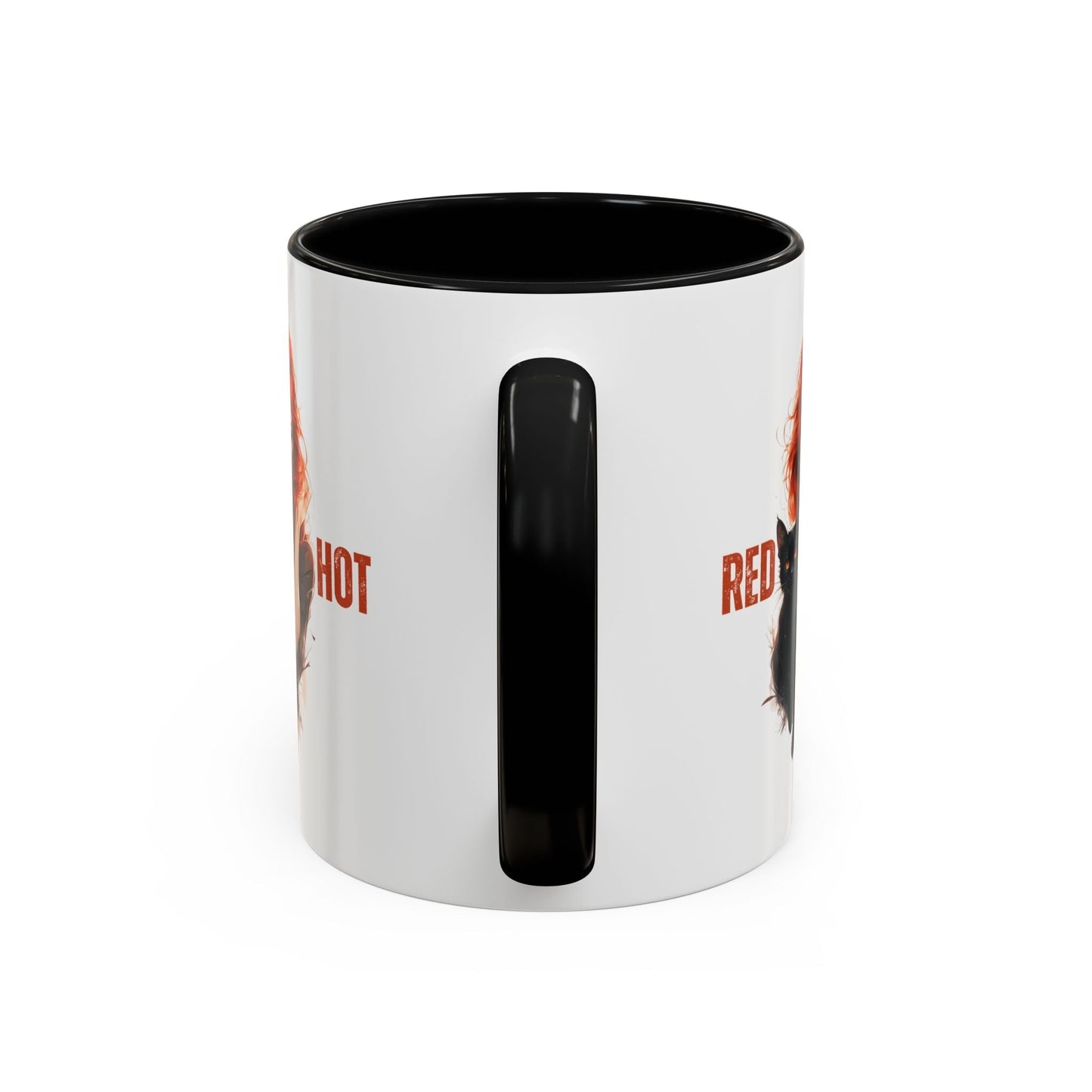 Artistic Cat Red Hot Coffee Mug with Unique Design