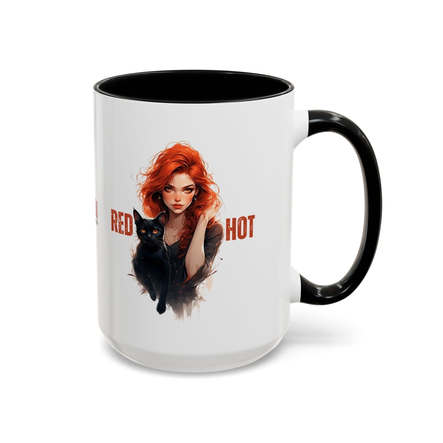 Artistic Cat Red Hot Coffee Mug with Unique Design