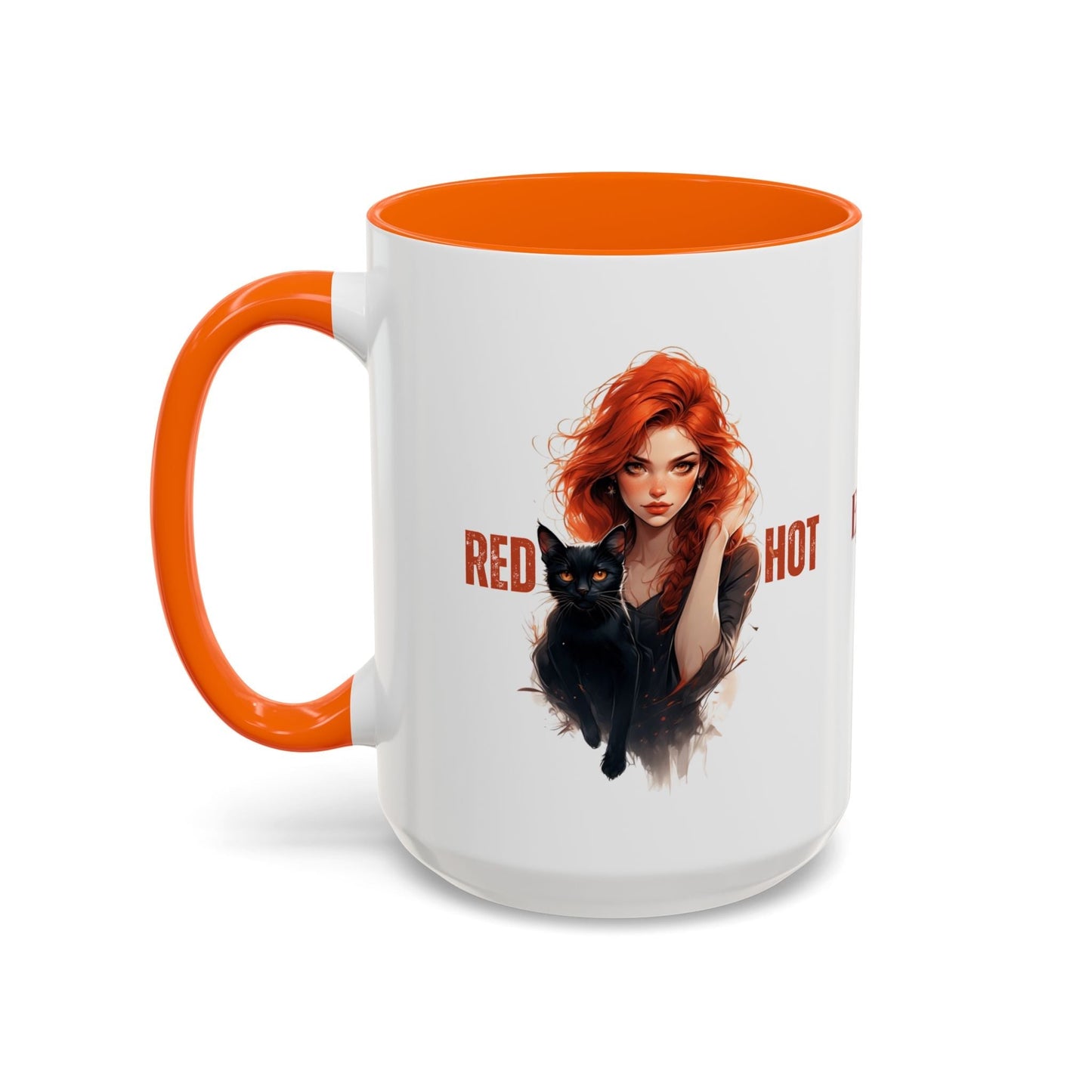 Artistic Cat Red Hot Coffee Mug with Unique Design