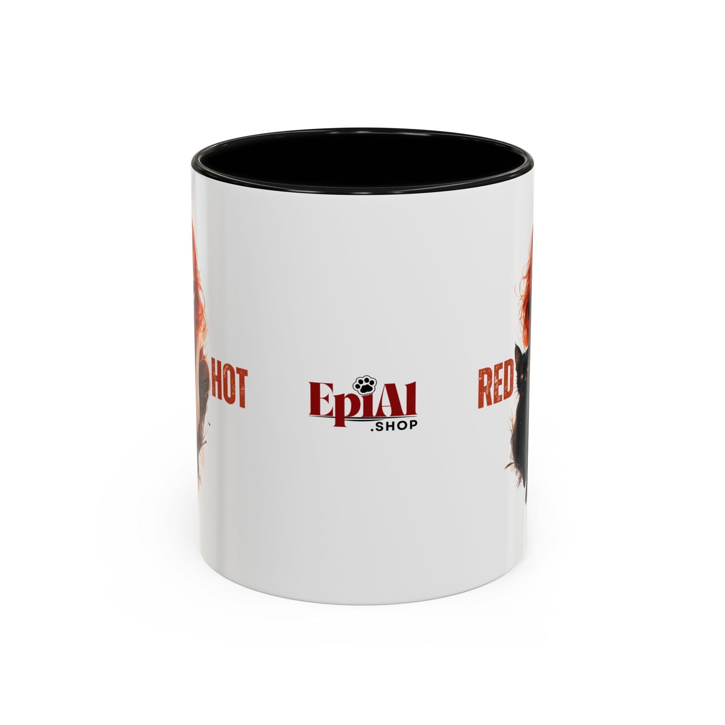Artistic Cat Red Hot Coffee Mug with Unique Design