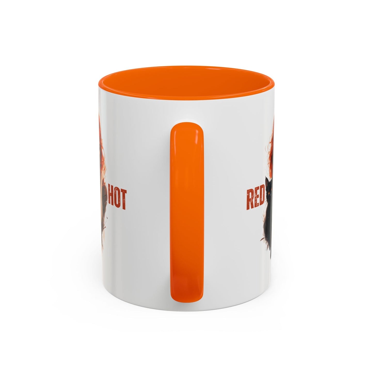 Artistic Cat Red Hot Coffee Mug with Unique Design