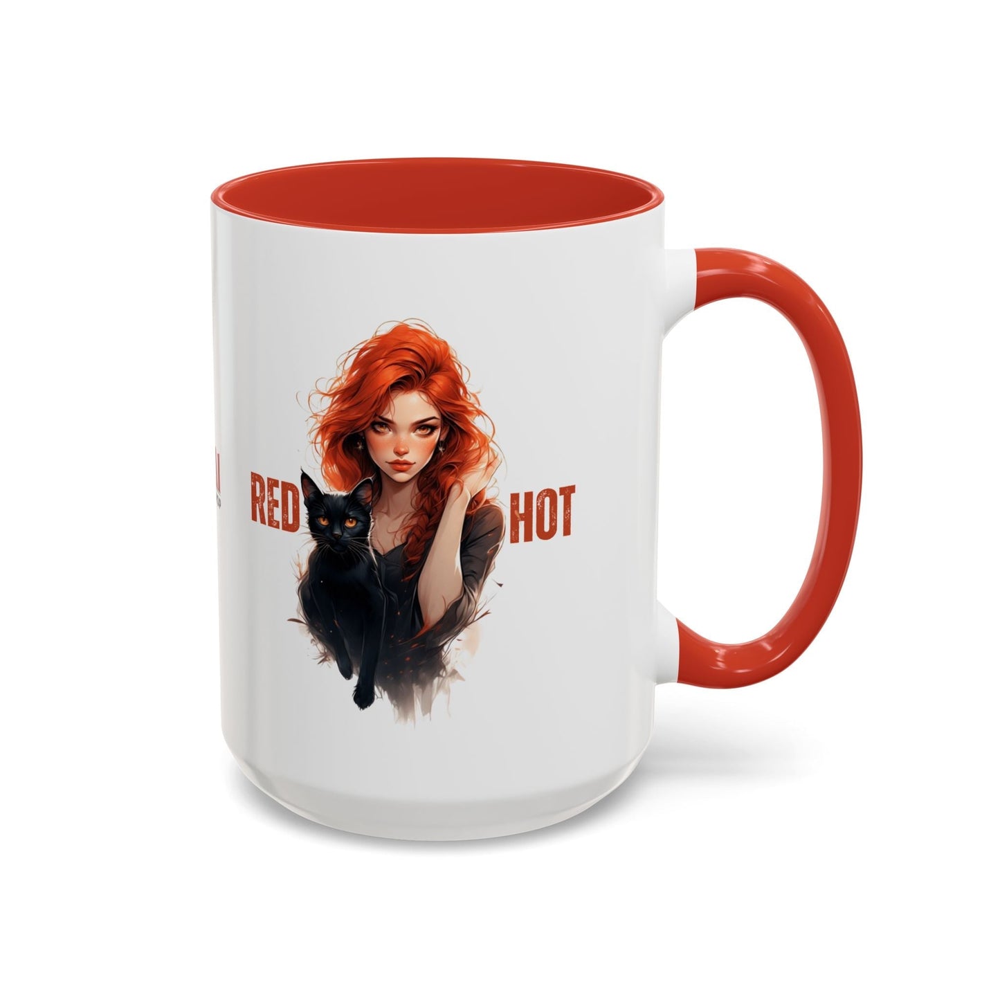 Artistic Cat Red Hot Coffee Mug with Unique Design
