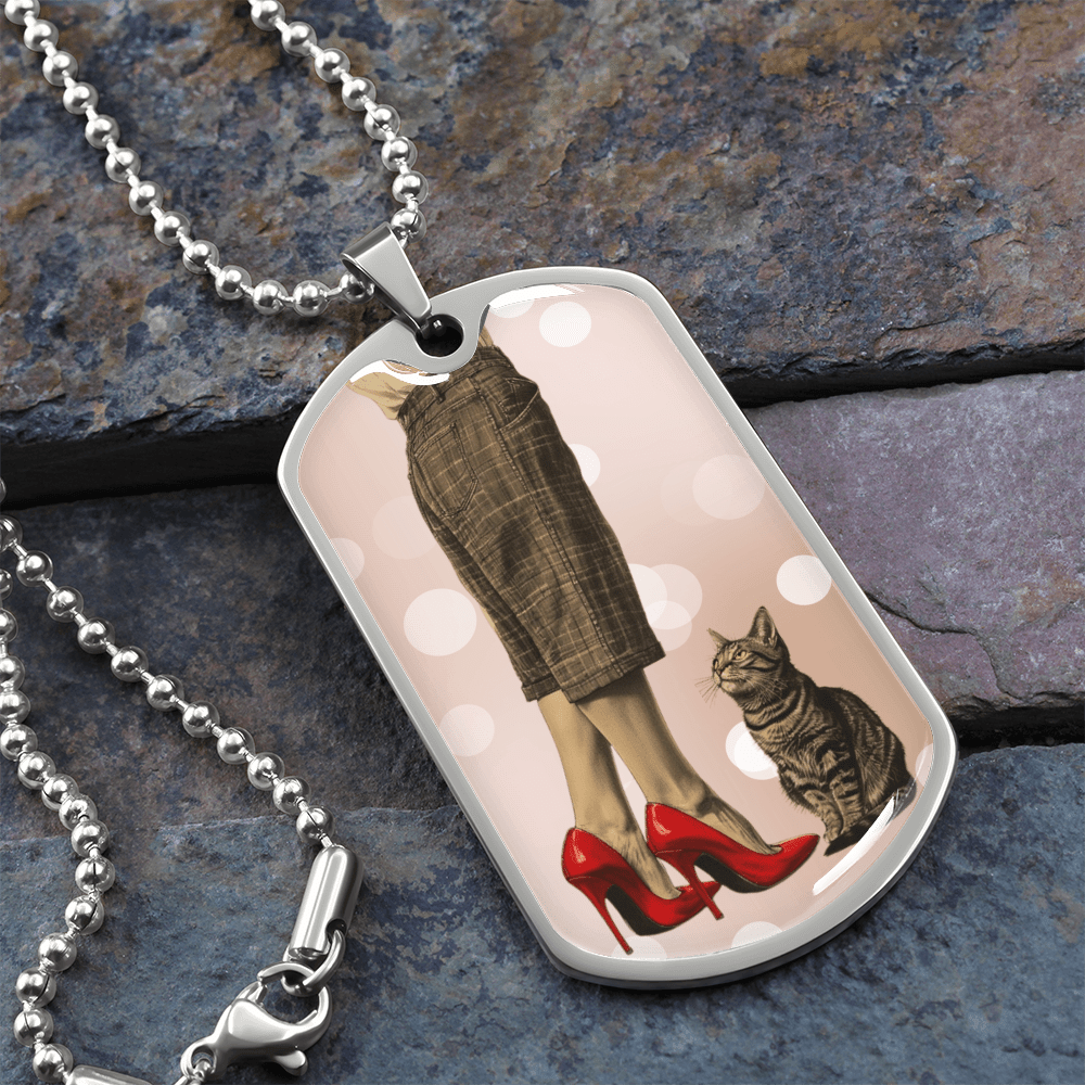 Red Shoe Cat Lady Necklace