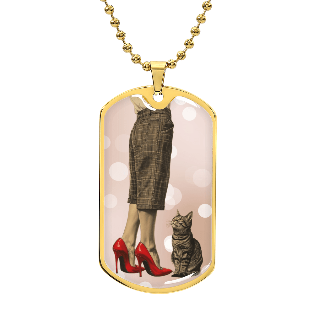Red Shoe Cat Lady Necklace