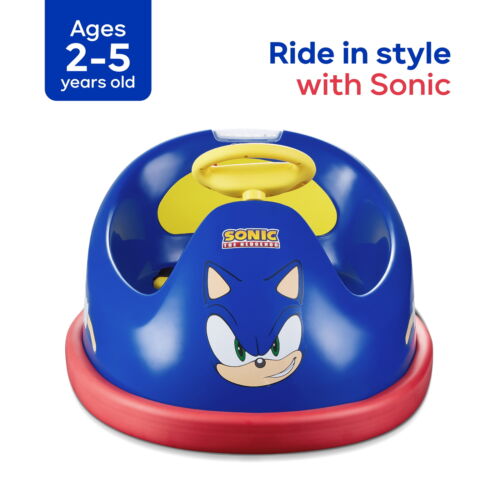 Rev up the Fun with Sonic The Hedgehog 6V Bumper Car - Battery Powered Ride on Toy with Remote for Kids
