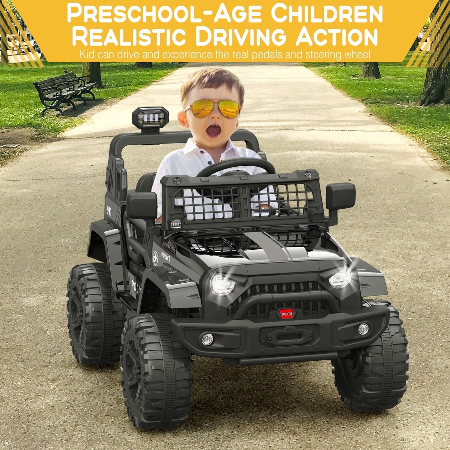 12V Kids Electric Ride-On Truck Car with Remote Control and Spring Suspension