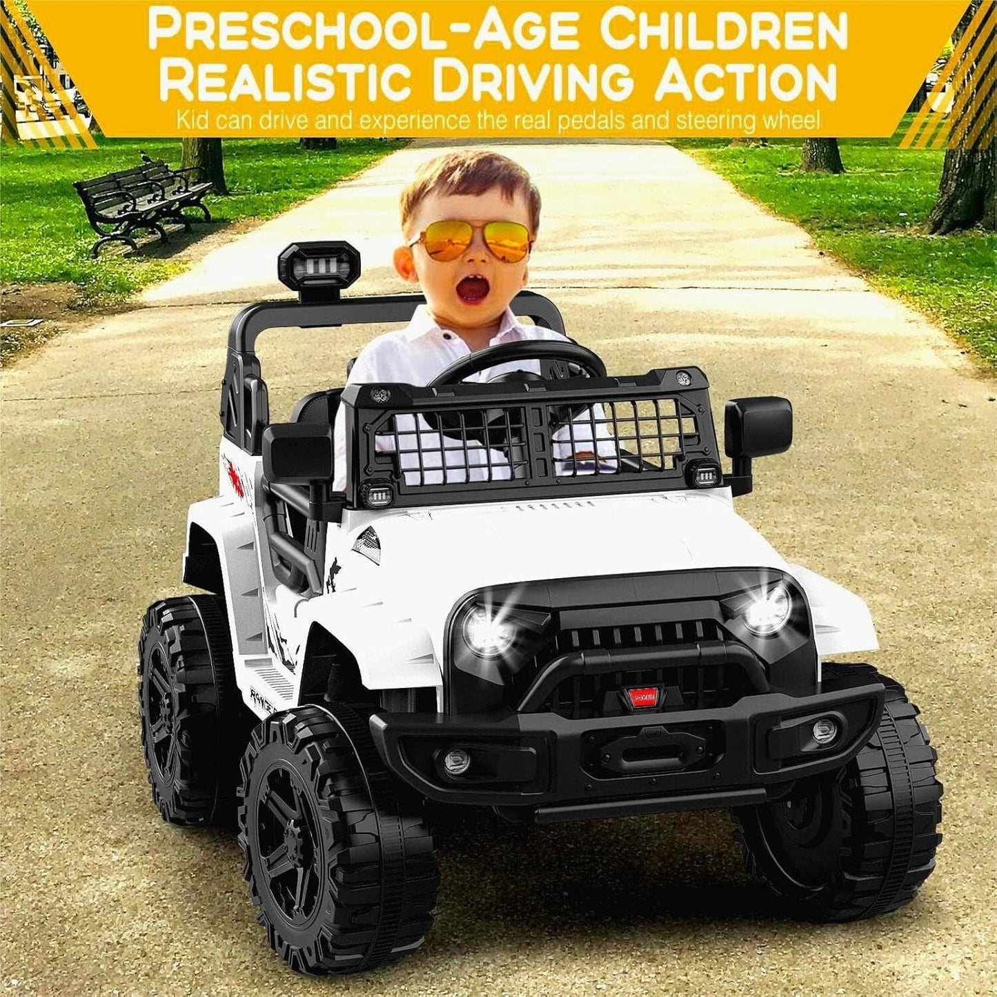Electric Ride-On Truck with Bluetooth, 2 Speeds, and Remote Control