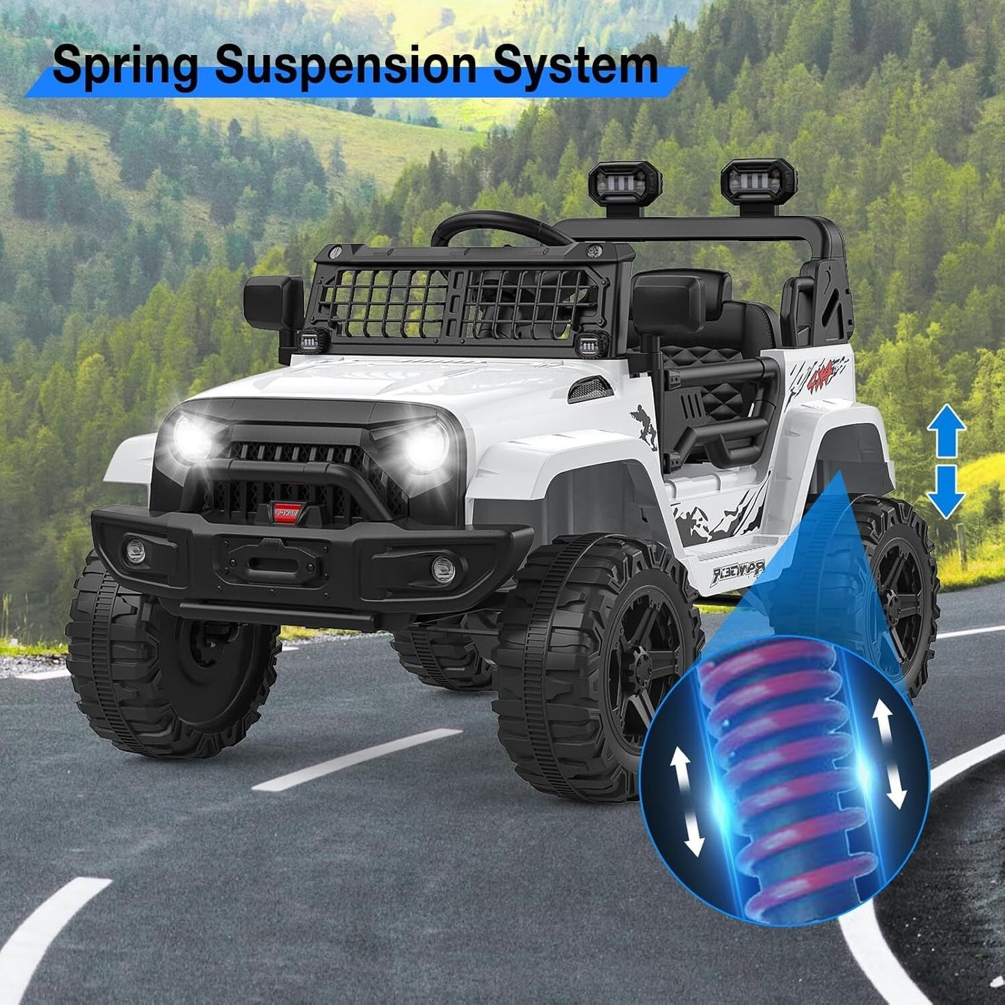 Electric Ride-On Truck with Bluetooth, 2 Speeds, and Remote Control