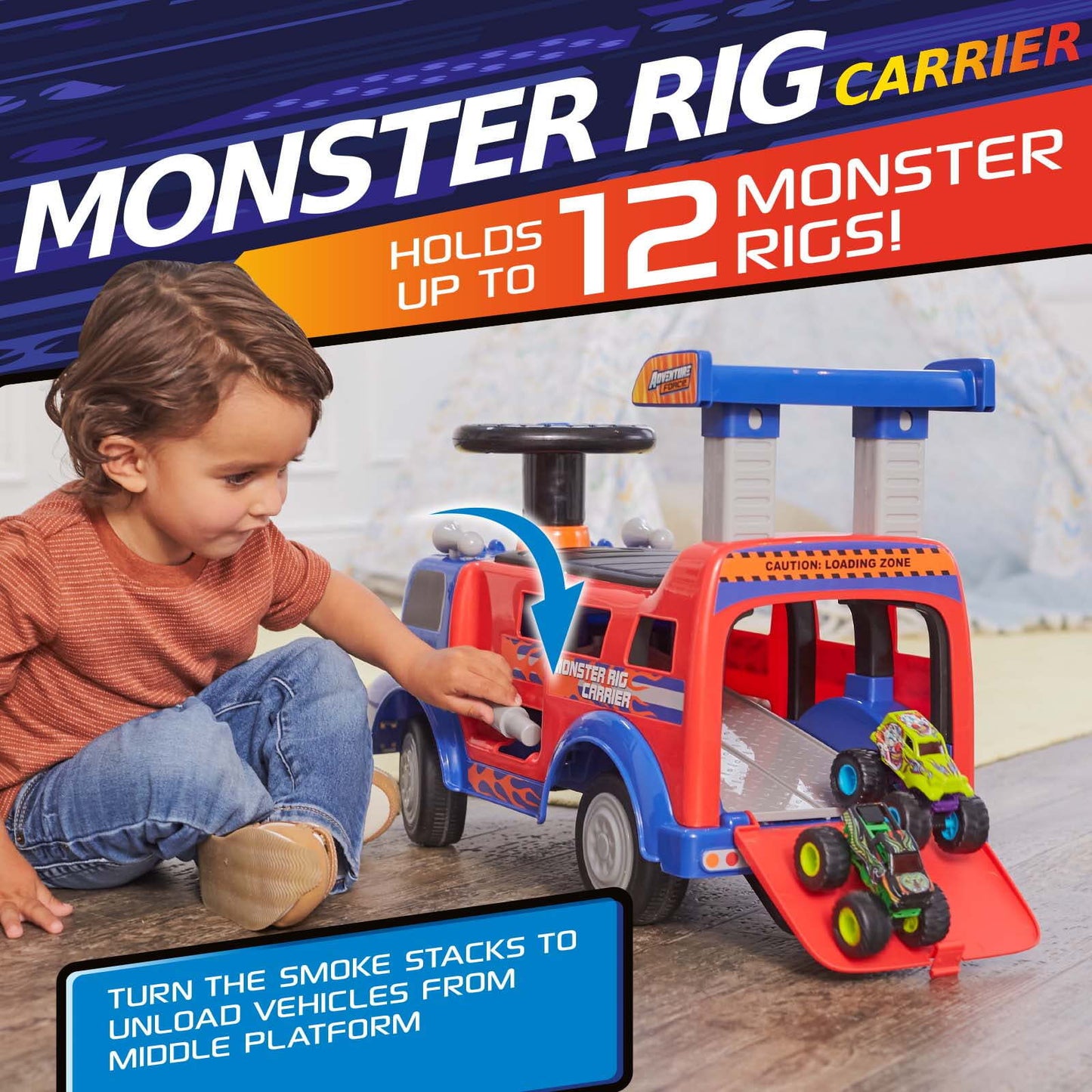 Ride-On Toy Bike Carrier for Kids 1-3 Years, Supports Up to 44 lbs