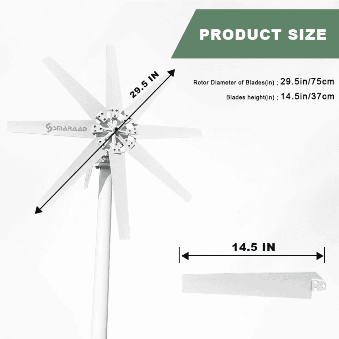 1000W Wind Turbine Pole Not Included