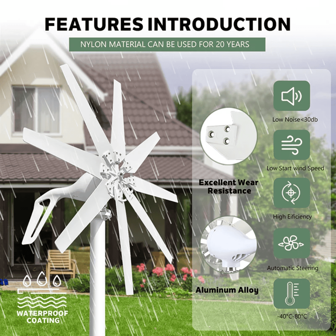 1000W Wind Turbine Pole Not Included