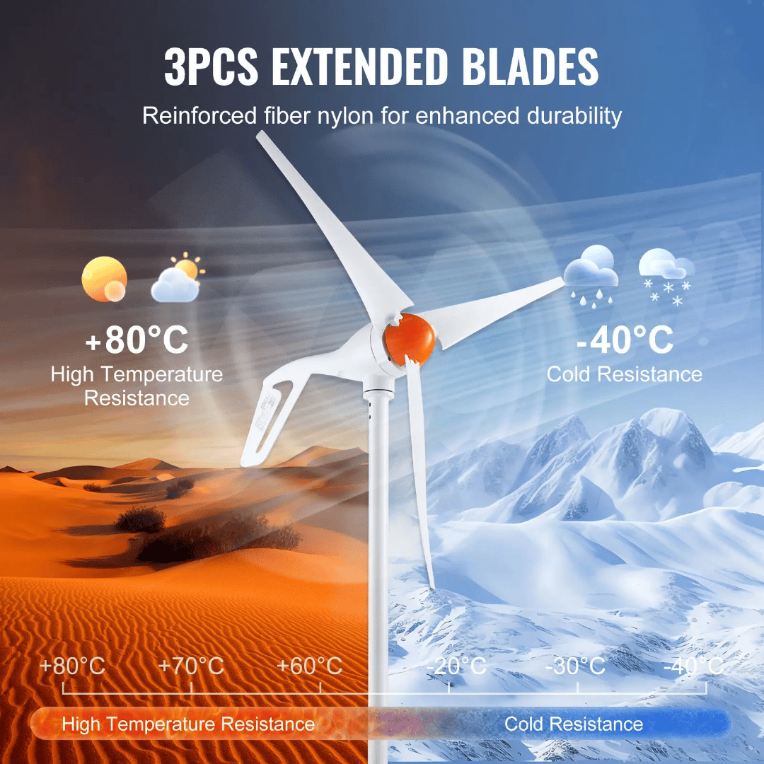 500w 12V Wind Generator Pole Not Included