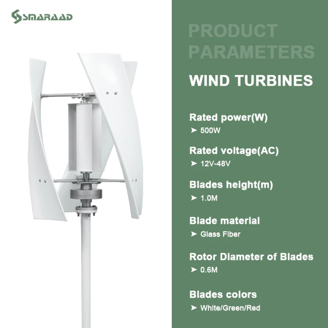 Vertical Wind Generator 500W 12V 24V pole Not Included