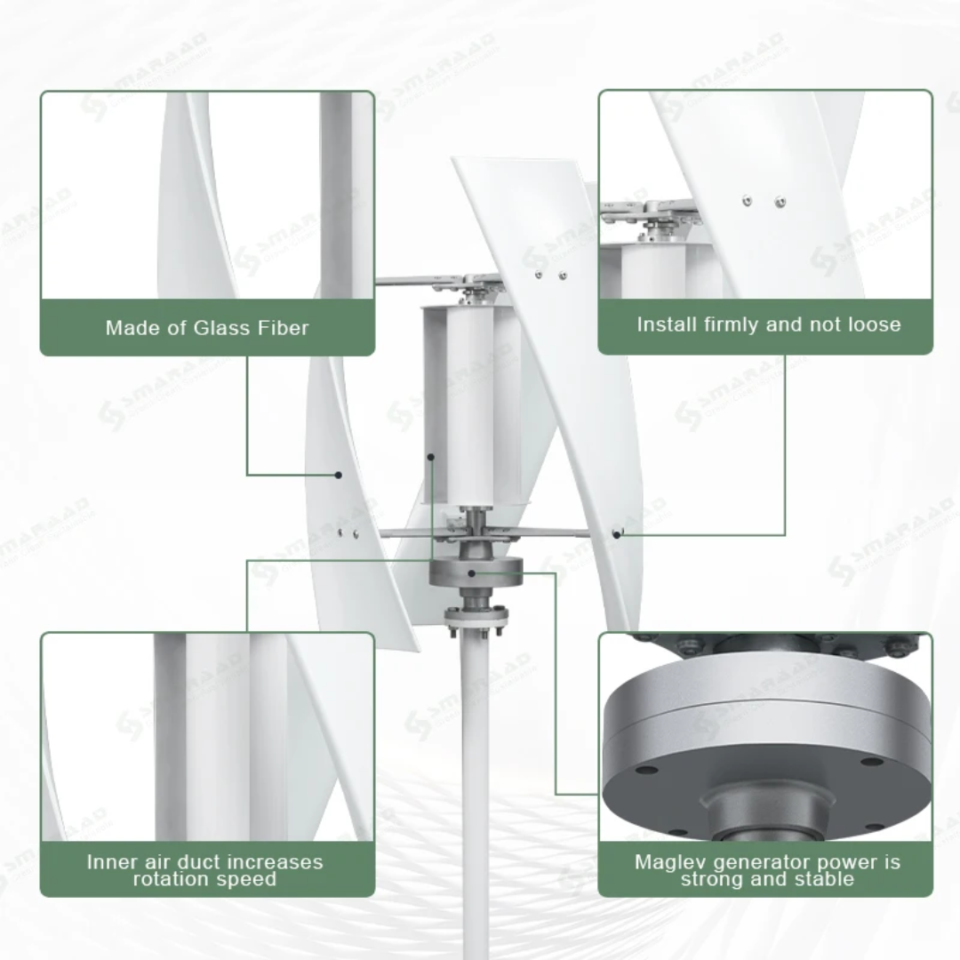 Vertical Wind Generator 500W 12V 24V pole Not Included