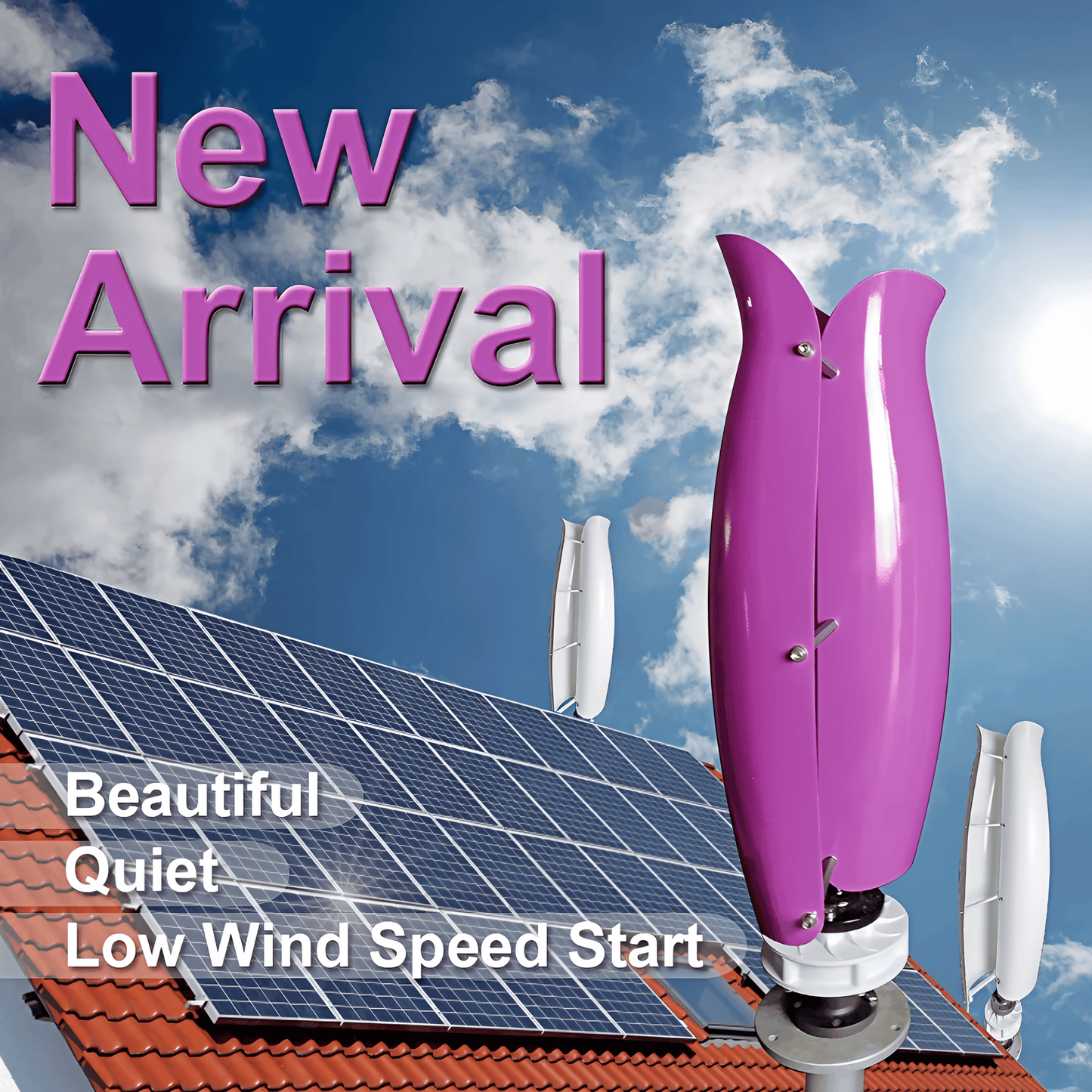 Tulip Wind Generator 1KW 24V 48V Pole Not Included