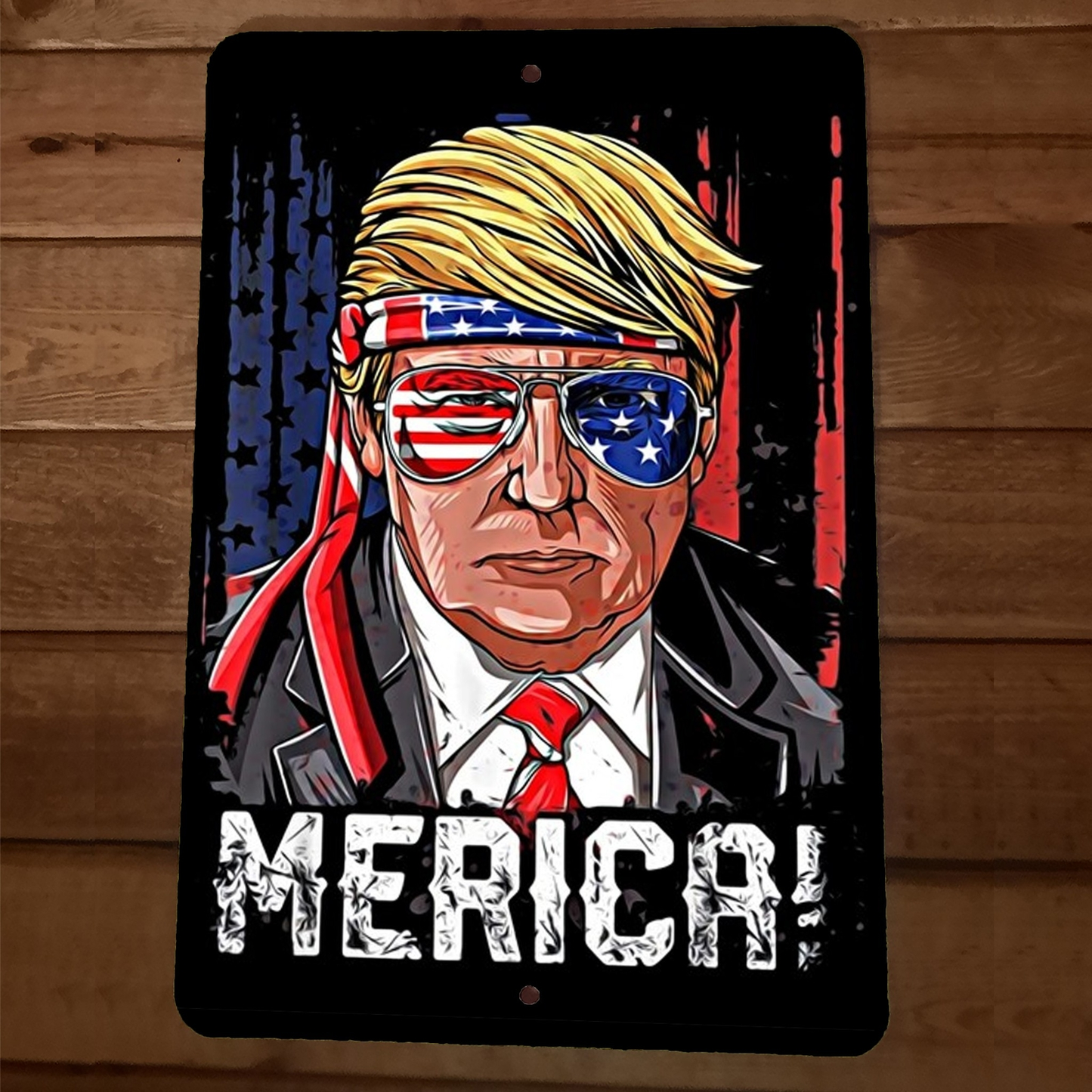 Merica Donald Trump 8x12 Metal Wall Sign Garage Poster America