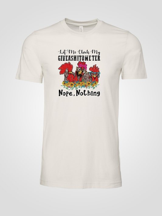 Let Me Check My Giveashitometer Nope Nothing Chickens Mens T Shirt