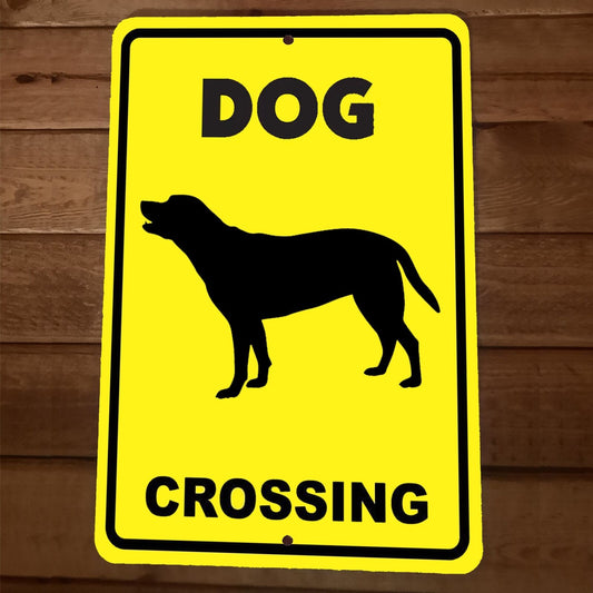Dog Crossing 8x12 Metal Wall Sign Animal Poster