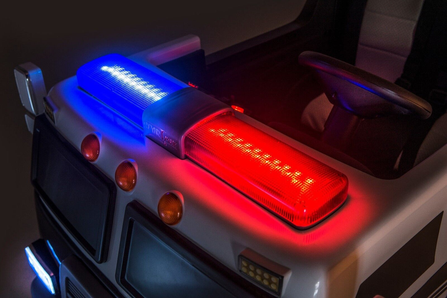 SUPERtrax® Large Truck Emergency Children's Ride On 4WD Law Enforcement Vehicle - Ebony.