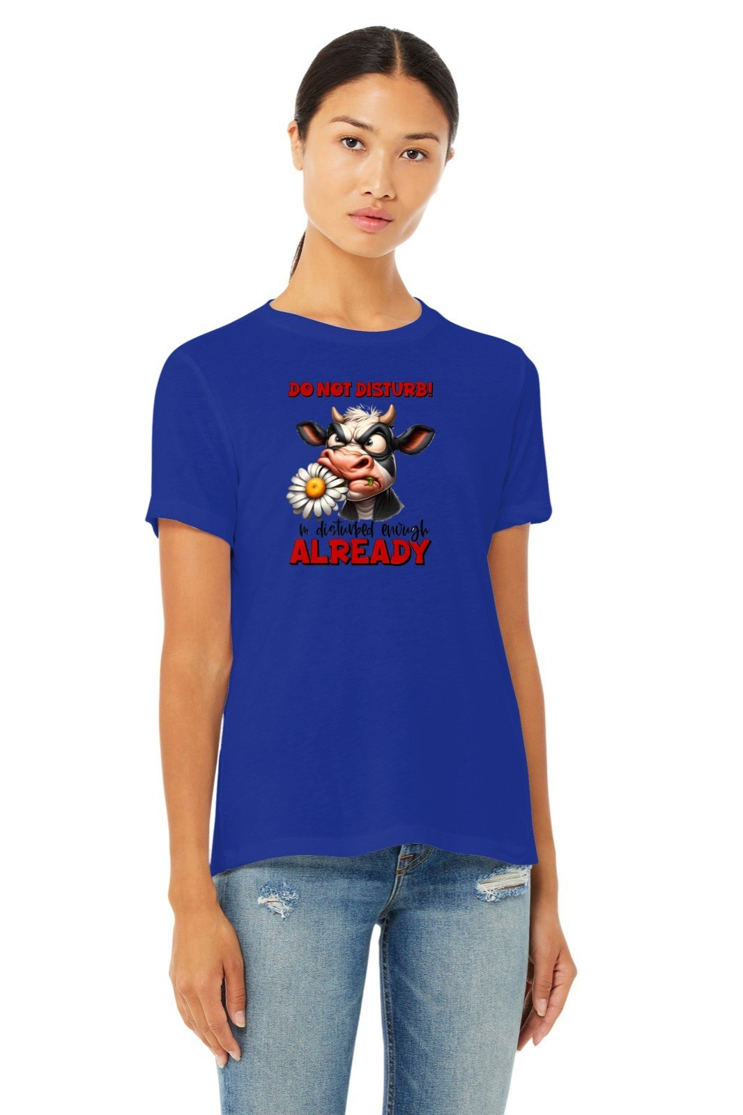 Do Not Disturb Im Disturbed Enough Already Cow Mens T Shirt
