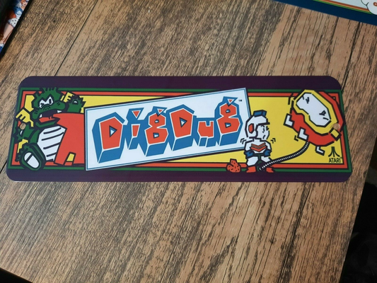 Dig Doug Classic Arcade Video Game Marquee Banner 3x12 Metal Wall Sign