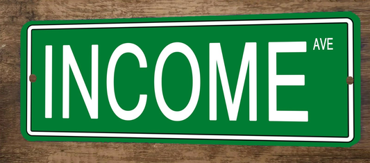 Income Ave 4x12 Metal Wall Sign Banner Poster Green Steet Sign