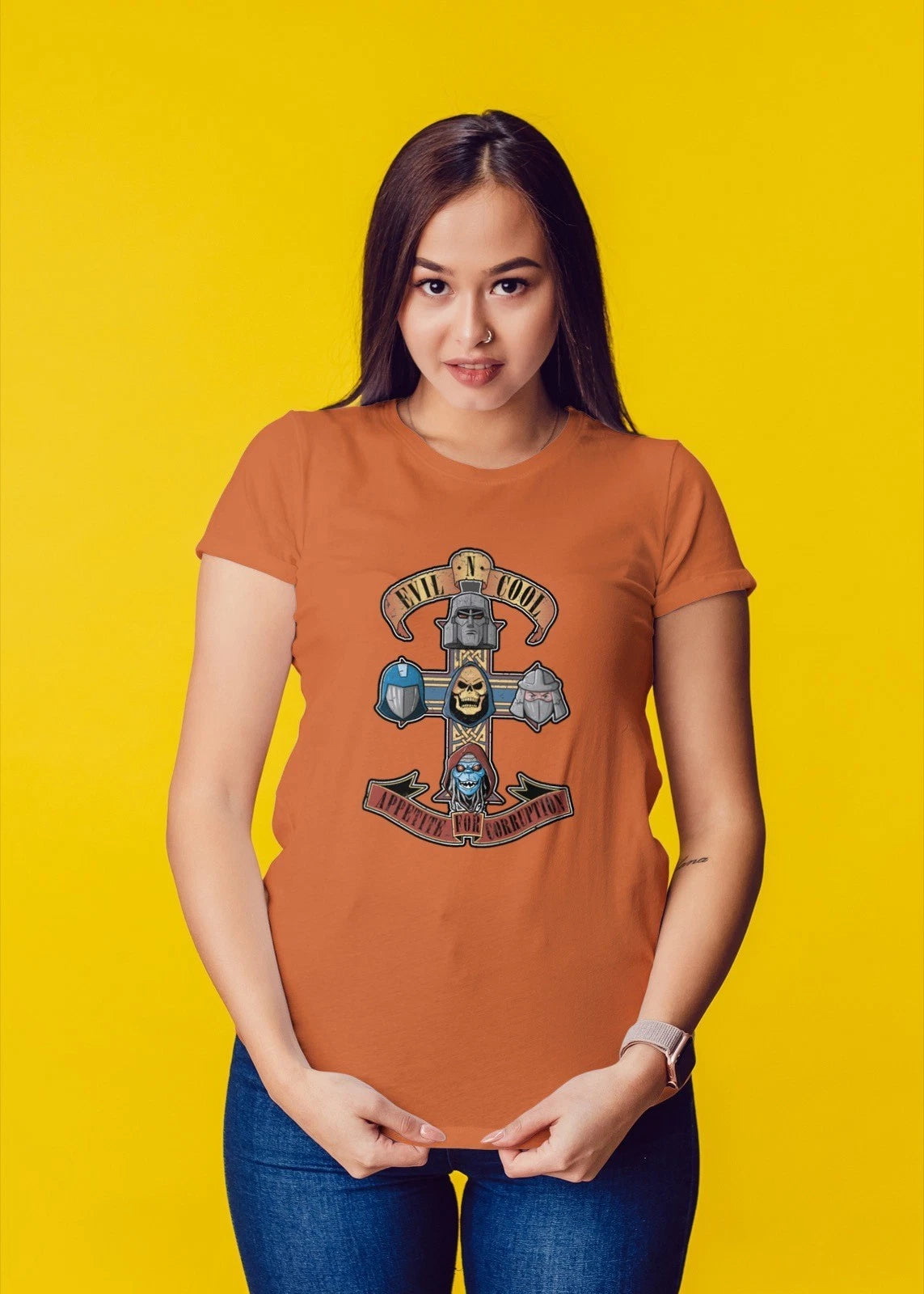 Appetite for Corruption 1980s Retro Cartoon Villains Mens T Shirt