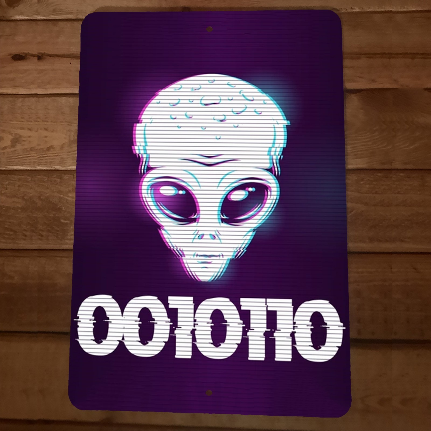 Matrix Master Cheat Code 0010110 Alien Face 8x12 Metal Wall Sign