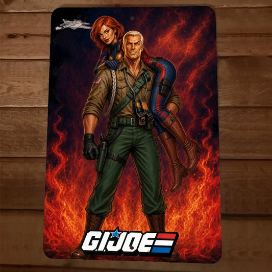 Duke and Scarlett GI Joe Skystriker Jet 8x12 Metal Wall Sign 80s Cartoons