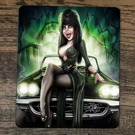 Mouse Pad Mistress of the Dark Queen Elvira Cartoon Car