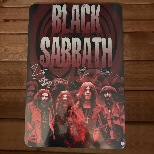 Signed Reprint Poster #3 Black Sabbath 8x12 Metal Wall Sign