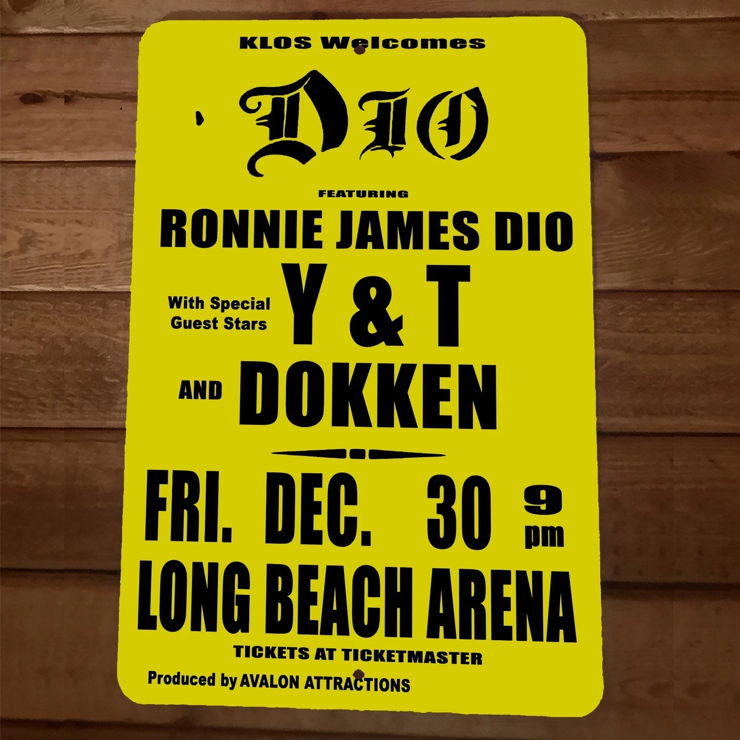 DIO Y&amp;T  Dokken 1983 Music Poster Reprint Long Beach Arena 8x12 Metal Wall Sign