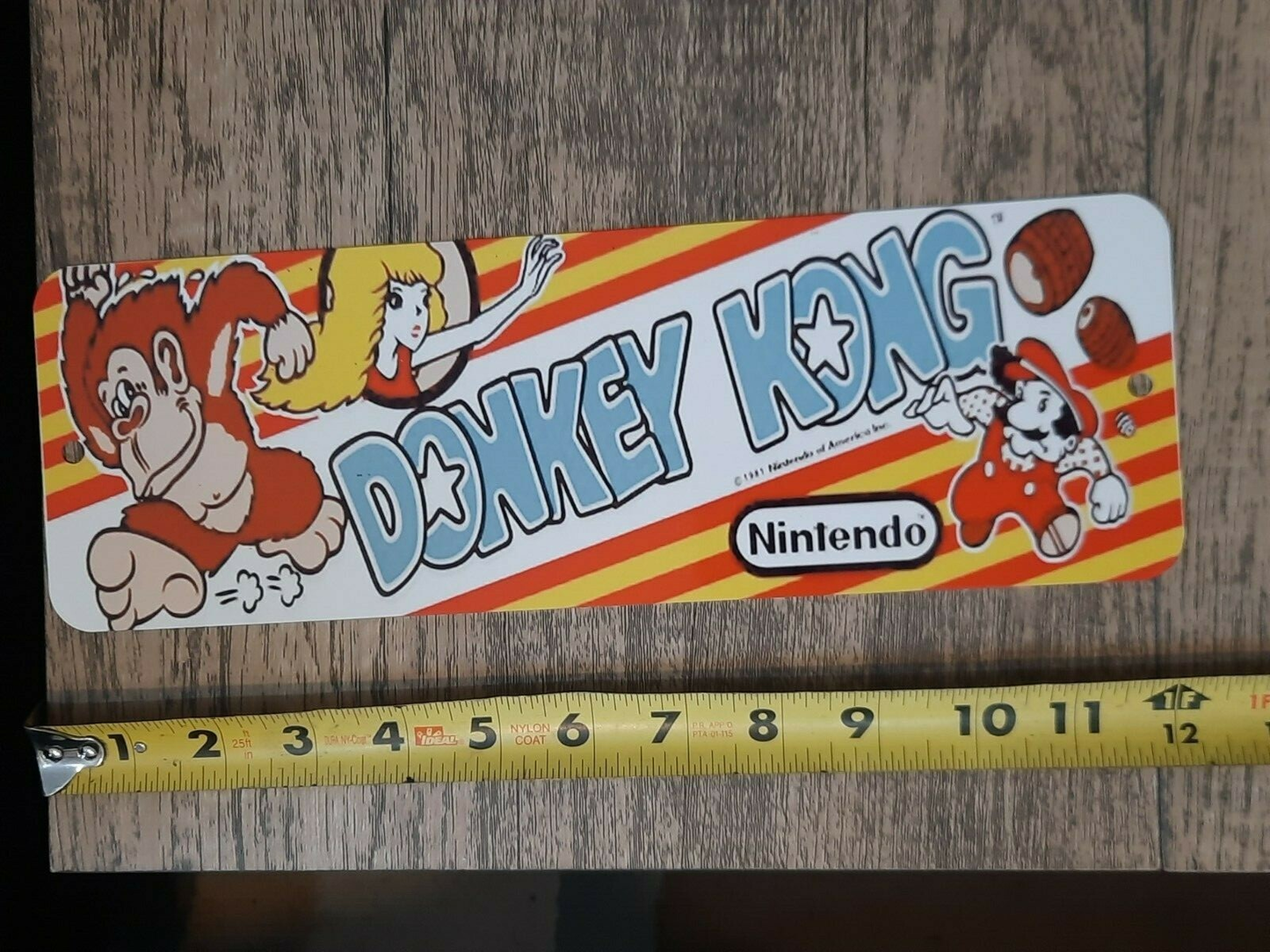 Donkey Kong Classic Arcade Marquee Banner 3x12 Metal Wall Sign