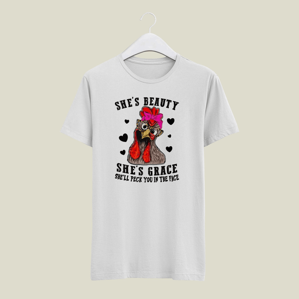 Shes Beauty Shes Grace Shell Peck You in the Face Mens T Shirt Mens T Shirt
