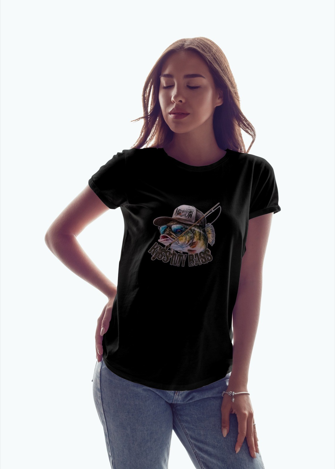Kiss My Bass Fish  Mens T Shirt