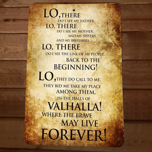 In The Halls of Valhalla Forever God Bible 8x12 Metal Wall Sign