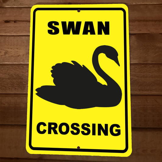 Swan Crossing 8x12 Metal Wall Sign Animal Poster