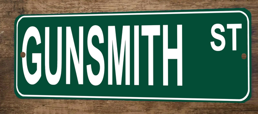 Gunsmith St 3x12 Metal Wall Sign