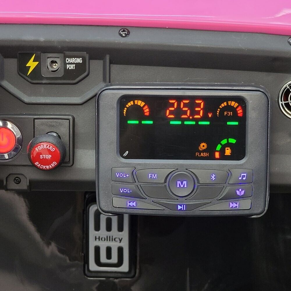 Red 24V Kids Ride-On Car 4×4 UTV Buggy with Remote Control and Bluetooth Connectivity