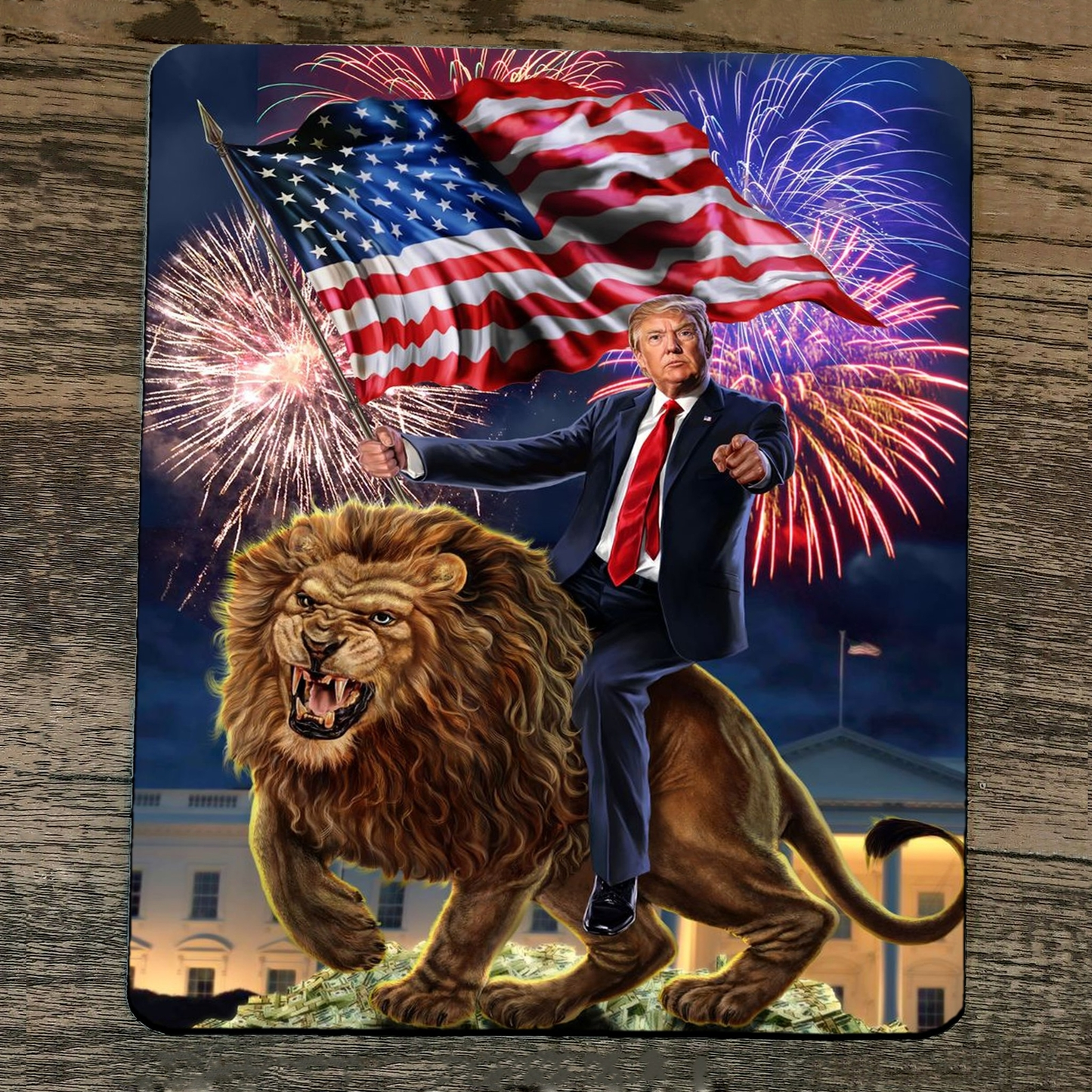 Mouse Pad Donald #45 Trump 2024 USA on Lion