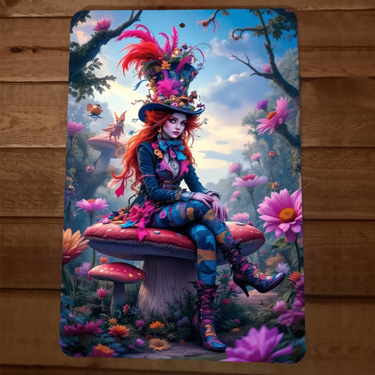 Fantasy Alice in Wonderland Artwork 8x12 Metal Wall Sign