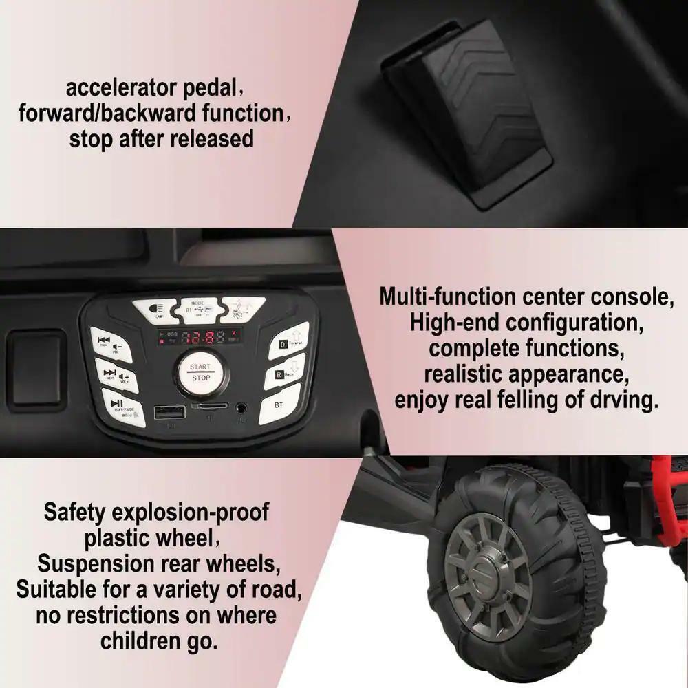 Battery Operated Kids SUV Ride-On Truck with MP3 Player, Bluetooth, LED Lights, and 3 Speed Options