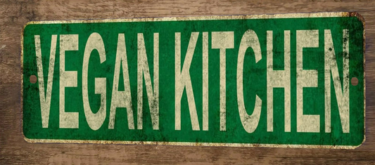 Vegan Kitchen 4x12 Metal Wall Sign