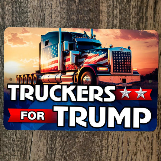 Truckers for Trump 8x12 Metal Wall Sign USA #45 Donald