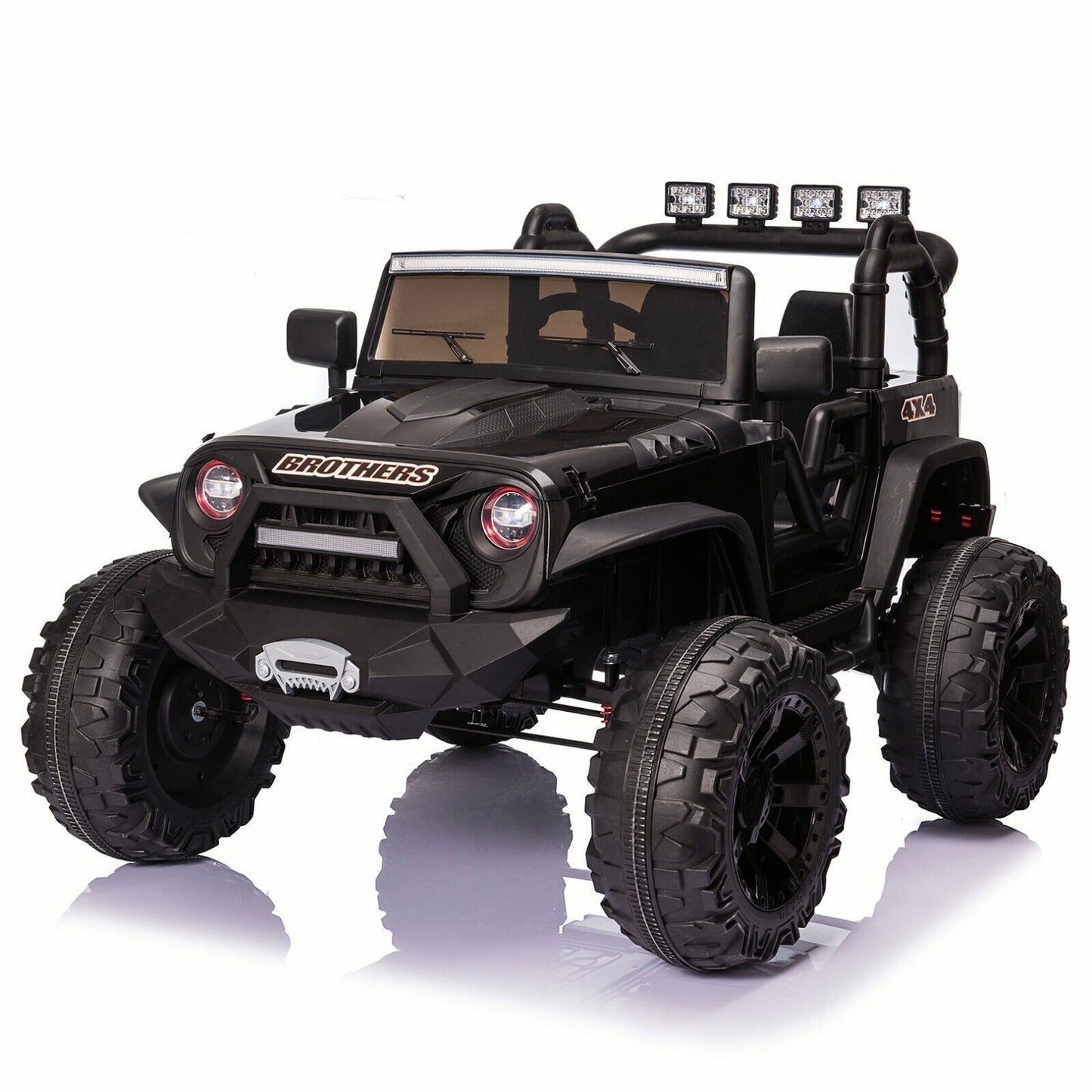 2 Seater 24V Kids Ride On Truck with Remote Control, LED Lights, and 3 Speeds - 2x200W Power