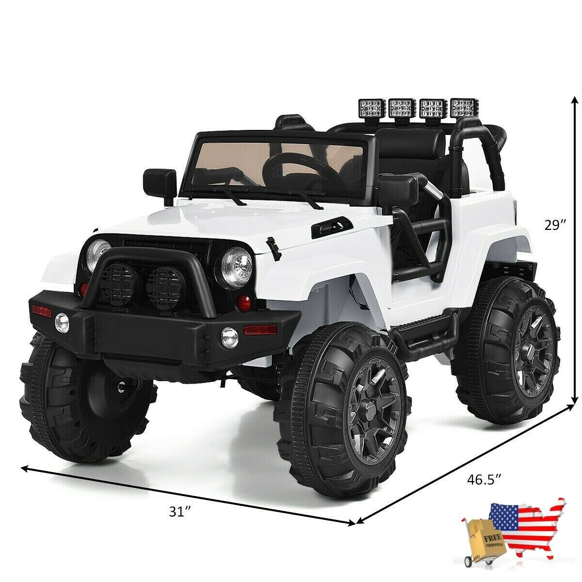 12V Kids Ride-On Toy Truck with LED Lights